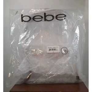 NWT BeBe Caitlin Clear Backpack Brown Leather Handles Zip Closure E07-4516CL